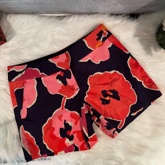 NEW The Limited Drew Fit Low Rise Watercolor Poppy Print Cotton Shorts Sz 2 NWT - Picture 6 of 15